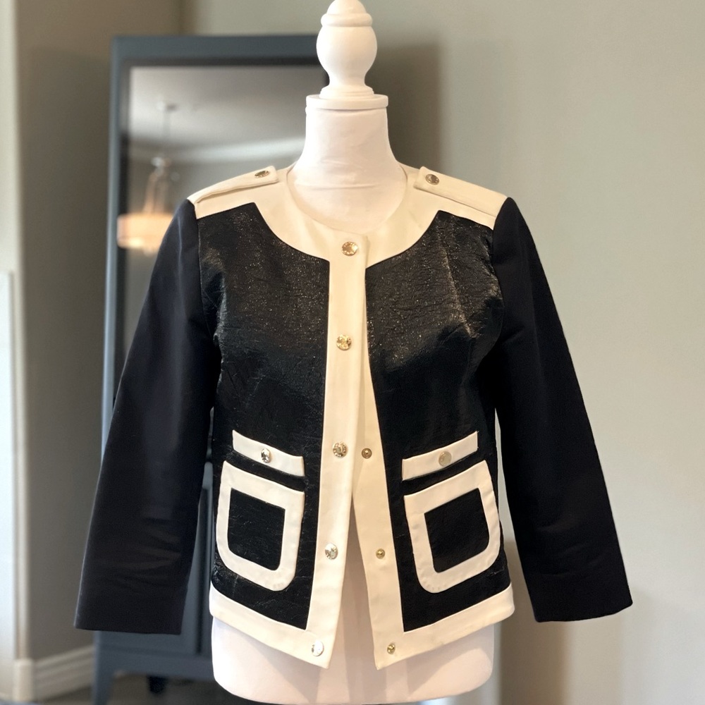 Michael Kors Size 2 Navy and White Jacket
